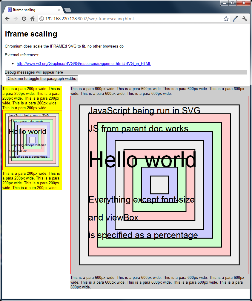 Screengrab of SVGs using the iframe tag in Chromium 19
