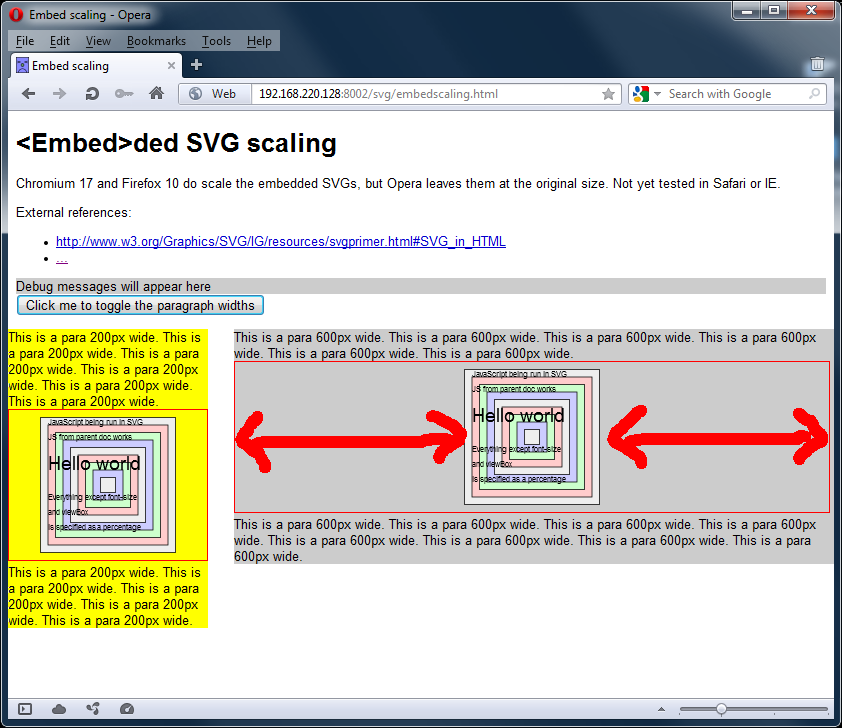 Screengrab of SVGs using the embed tag in Opera 11.62