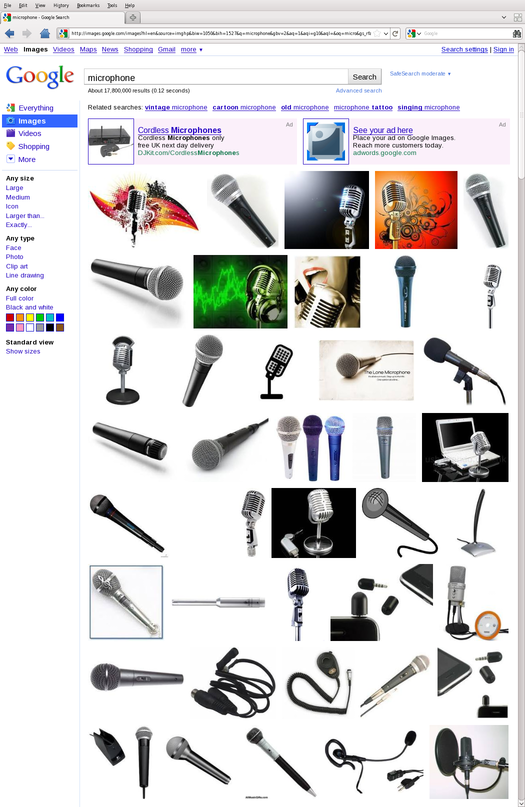 Google image search top results for the term 'microphone'