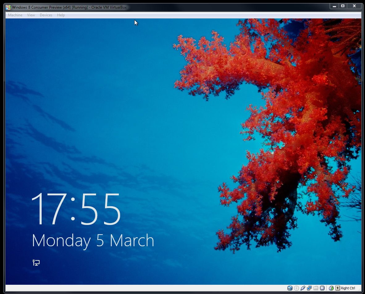 Screengrab of the Windows 8 login screen