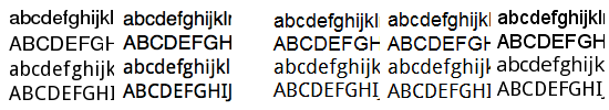 Examples of Helvetica/Arial/sans-serif and Droid Sans in various browsers